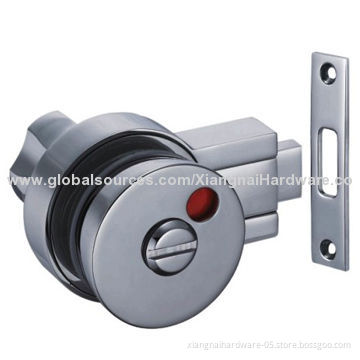 Glass door knob lock with indicator